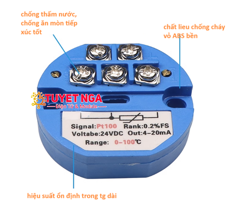 Chuyển Đổi Nhiệt Độ RTD PT100 Sang 4-20mA (0-100℃)