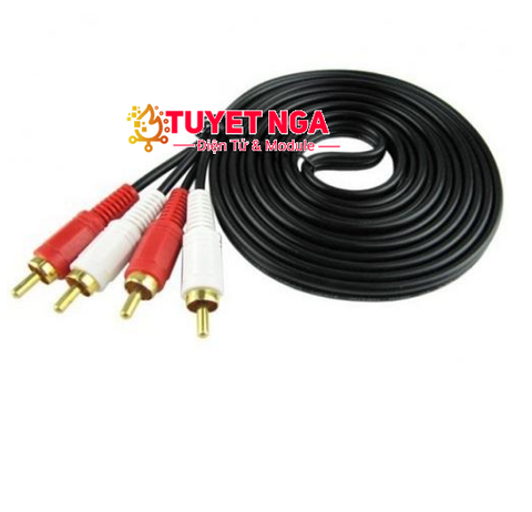 Dây Cáp Audio 2 Đầu AV Dài 5m (2 đầu đực bông sen)