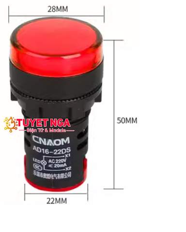 AD16-22DS Đèn Báo Đỏ 22mm 220V