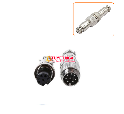 GX16-8P Jack Sắt Đực Cái Nối 8 (nắp chụp)