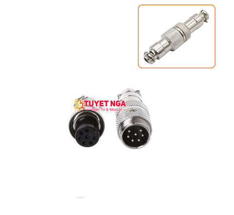 GX16-7P Jack Sắt Đực Cái Nối 7 (nắp chụp)