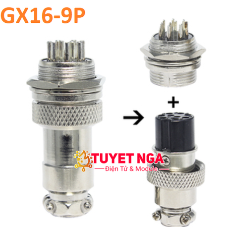 GX16-9P Jack Sắt Nối 9 (đực cái)