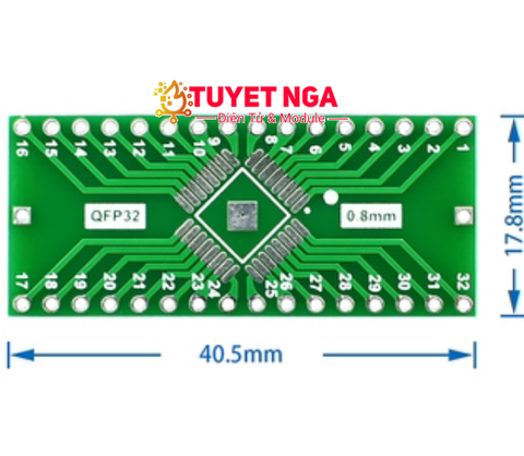 QPF32 Mạch Chuyển Đổi SMD Sang DIP 32 Pin 0.8mm