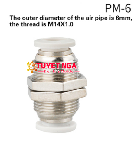 PM-6 Đầu Nối Thẳng Khí Nén 6mm