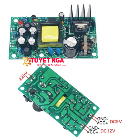 Mạch Nguồn AC-DC Kép 12V 1A 5V 1A