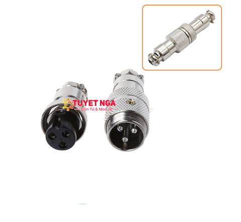 GX16-3P Jack Sắt Đực Cái Nối 3 (nắp chụp)