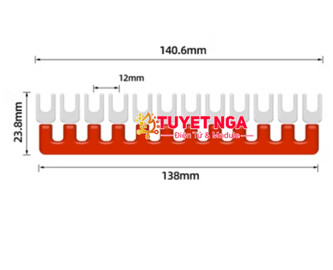 TB-2512 Dải 12 Cực 25A Nối Domino Màu Đỏ