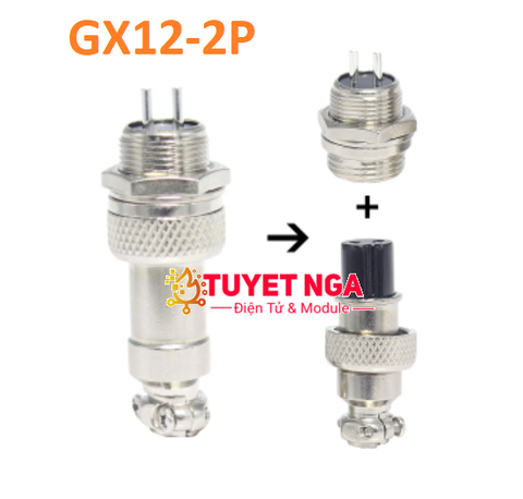 GX12-2P Jack Sắt Nối 2 (đực cái)