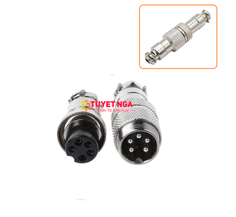 GX16-5P Jack Sắt Đực Cái Nối 5 (nắp chụp)