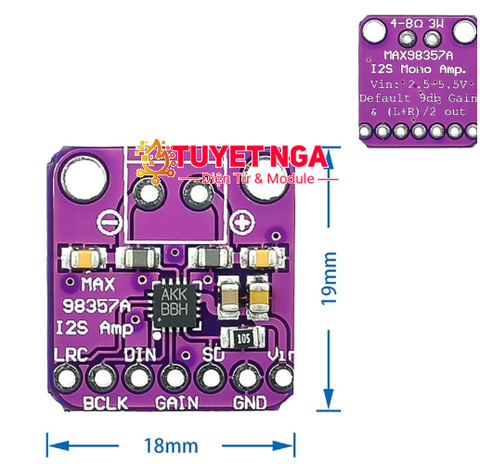 MAX98357 Mạch Khuếch Đại Âm Thanh I2S Class D
