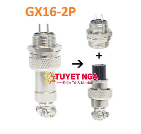 GX16-2P Jack Sắt Nối 2 (đực cái)