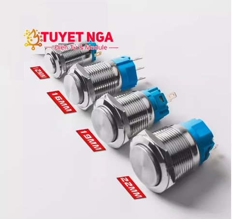 Nút Nhấn Nhả Lồi Kim Loại 12mm