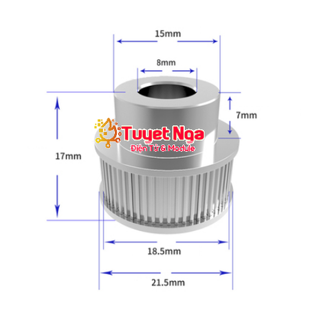 Puly GT2 30 Răng Trục 8mm