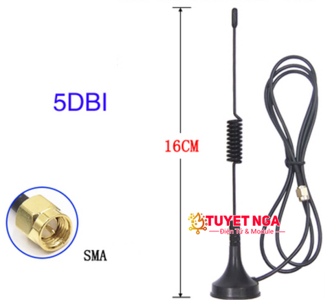 Anten 2G 3G GSM GPRS SMA Đực 5dBi