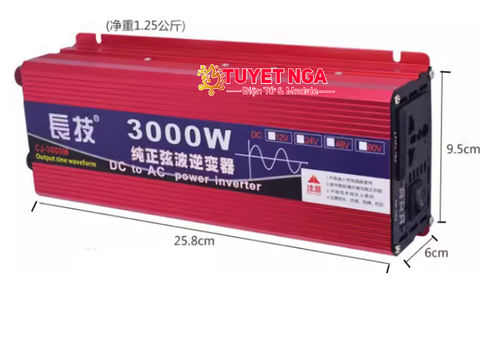 Bộ Kích Điện Inverter 12V Lên 220V Công Suất 3000W (Sóng Sin)