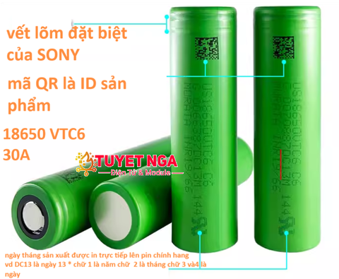 Pin 18650 Sony 3000mAh Dòng Xả 30A VTC6