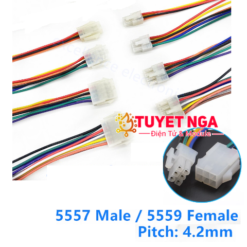 5557 5559 Dây Nối 2 Pin Đực Cái 4.2mm