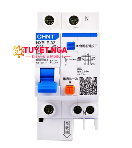 Chint NXBLE-32 Cầu Dao Chống Giật Aptomat 1P+N 20A