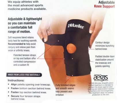 Băng gối Mueller Adjustable Knee Support, Black (5453X)