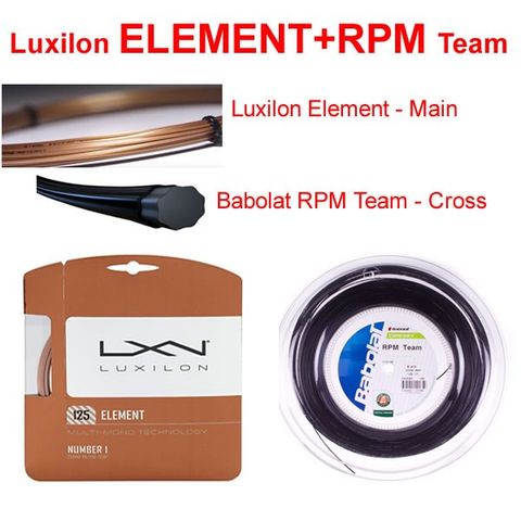 Dây phối Luxilon ELEMENT + Babolat RPM Team (Polybrid3)