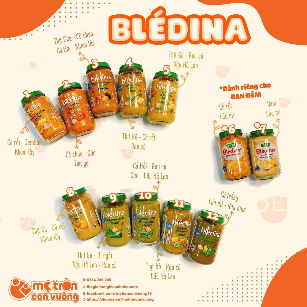 Hũ ăn liền Bledina vị gà, khoai tây, củ cải 200g (6th+)