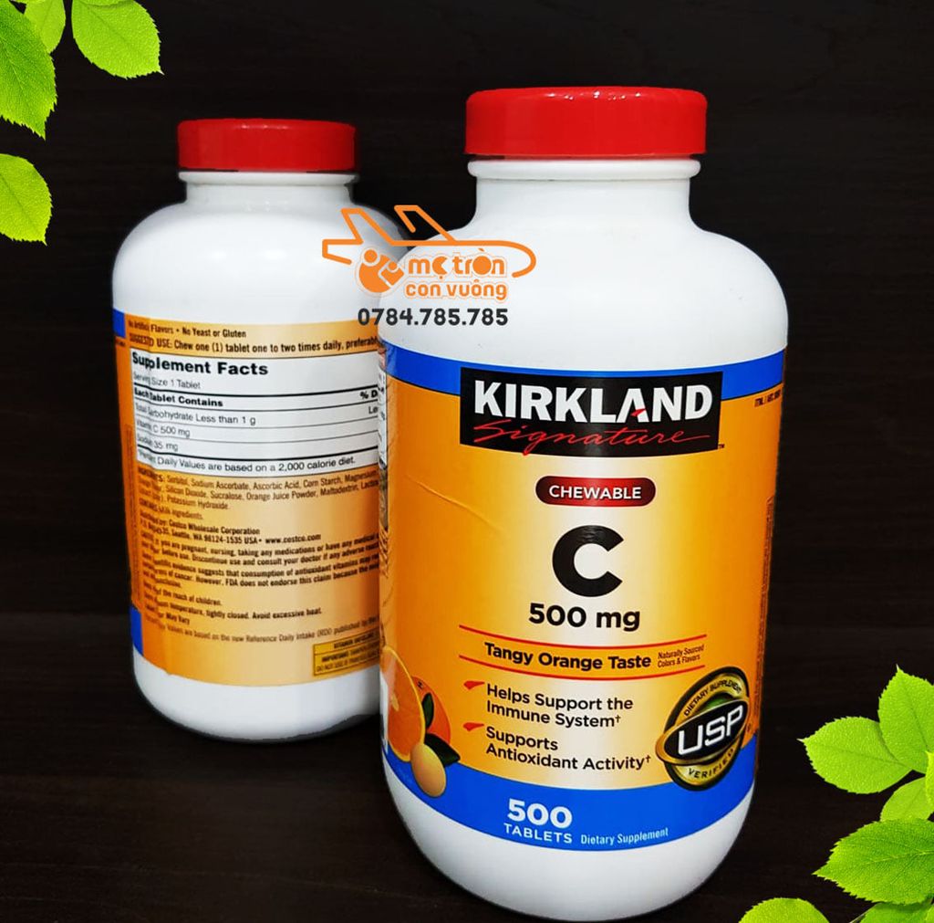 Viên uống bổ sung vitamin C Kirkland 500 viên