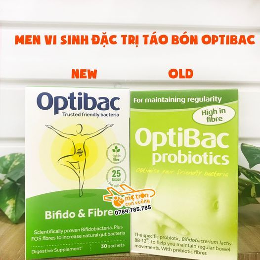 Men vi sinh đặc trị táo bón Optibac 30 gói (12 tháng+)