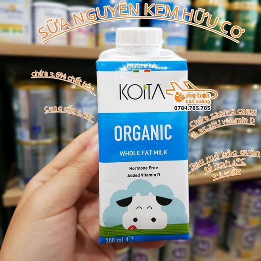 Sữa bò hữu cơ nguyên kem Koita 200ml