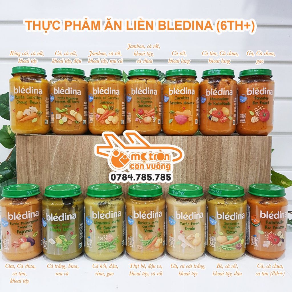 Hũ ăn liền Bledina vị gạo, gà, cà chua 200g