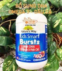 Kẹo Kids Smart bổ sung Omega 3, dầu cá, DHA 180v