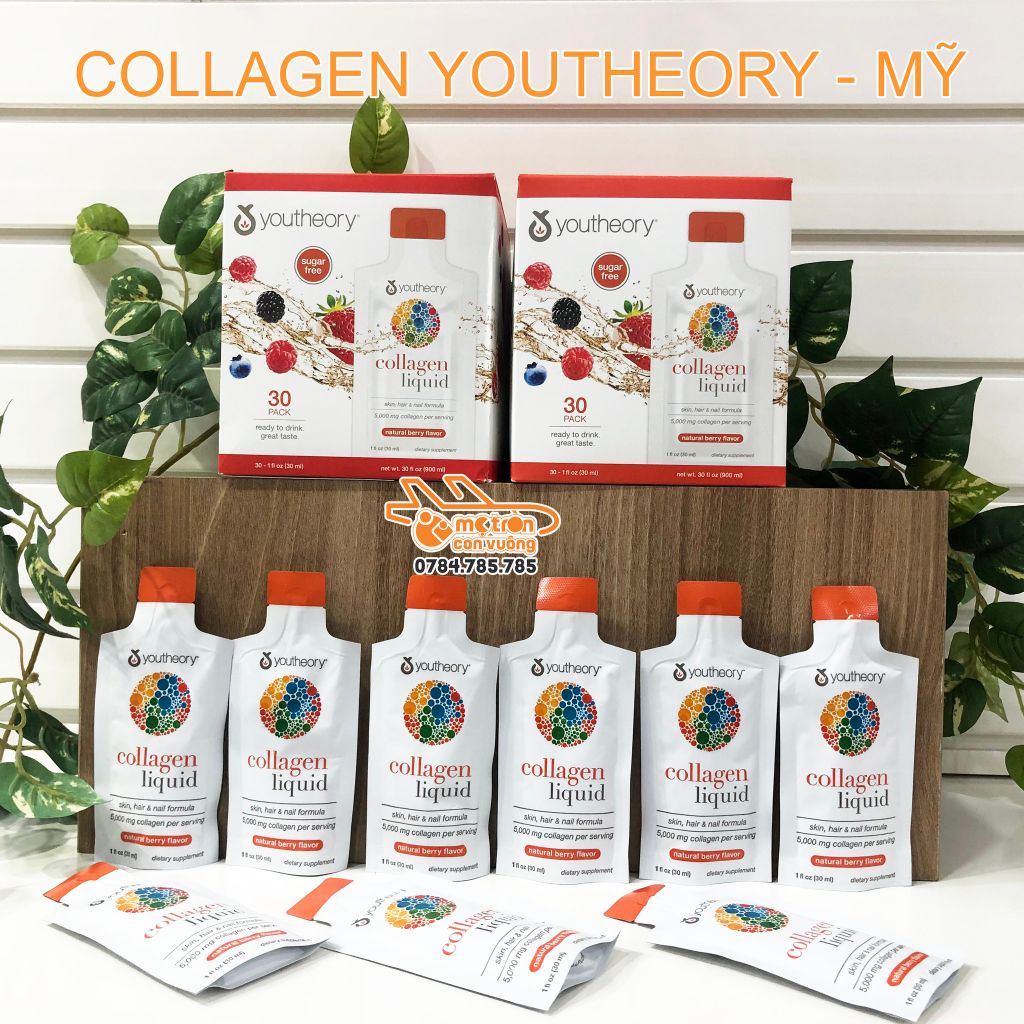 Nước Uống Đẹp Da Bổ Sung Collagen Youtheory - 30 gói x30ml