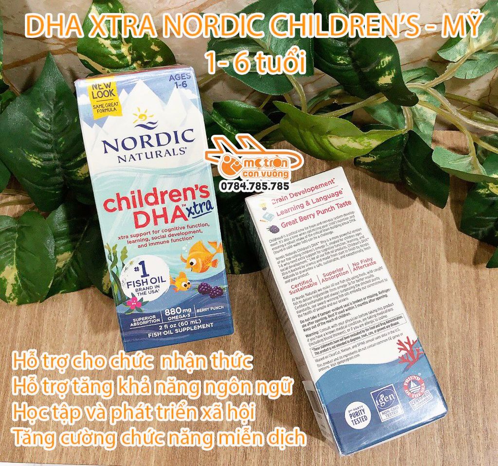 DHA Xtra Nordic Naturals Children's 60ml (1-6 tuổi)