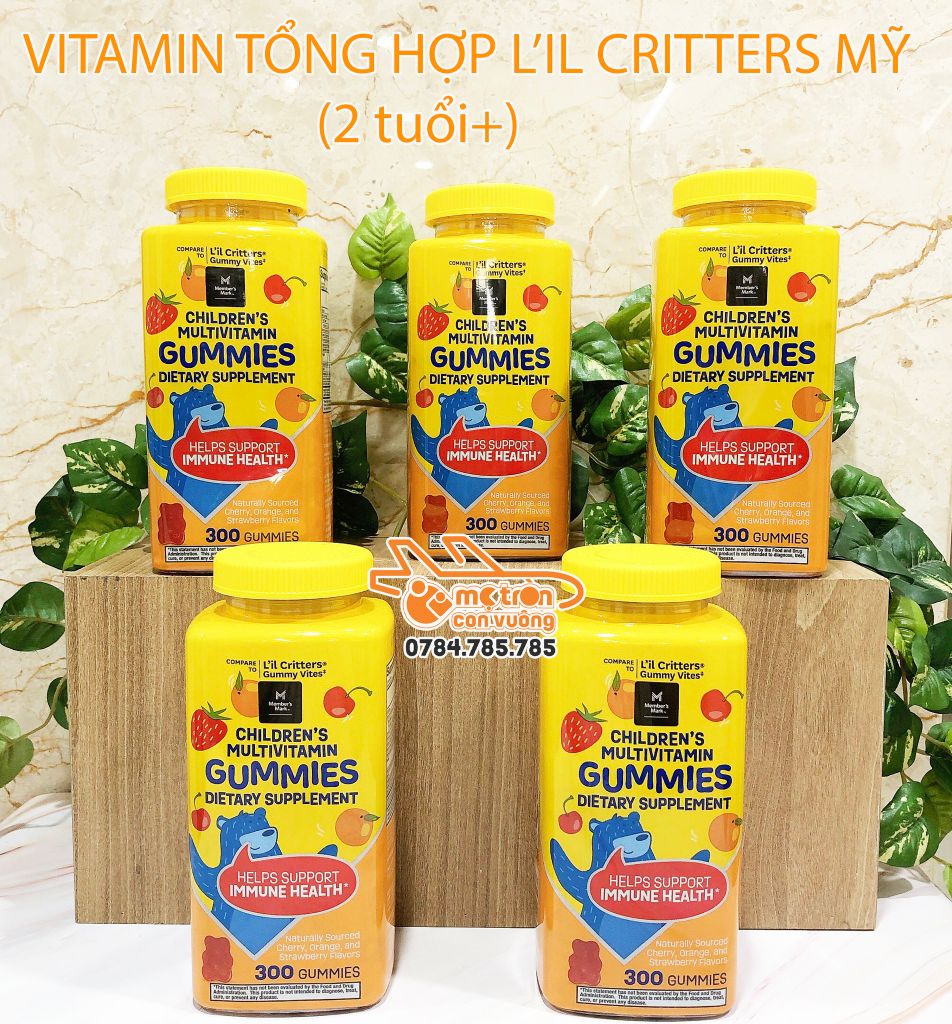 Kẹo dẻo bổ sung vitamin tổng hợp L'il Critters 300 viên (2 tuổi+)