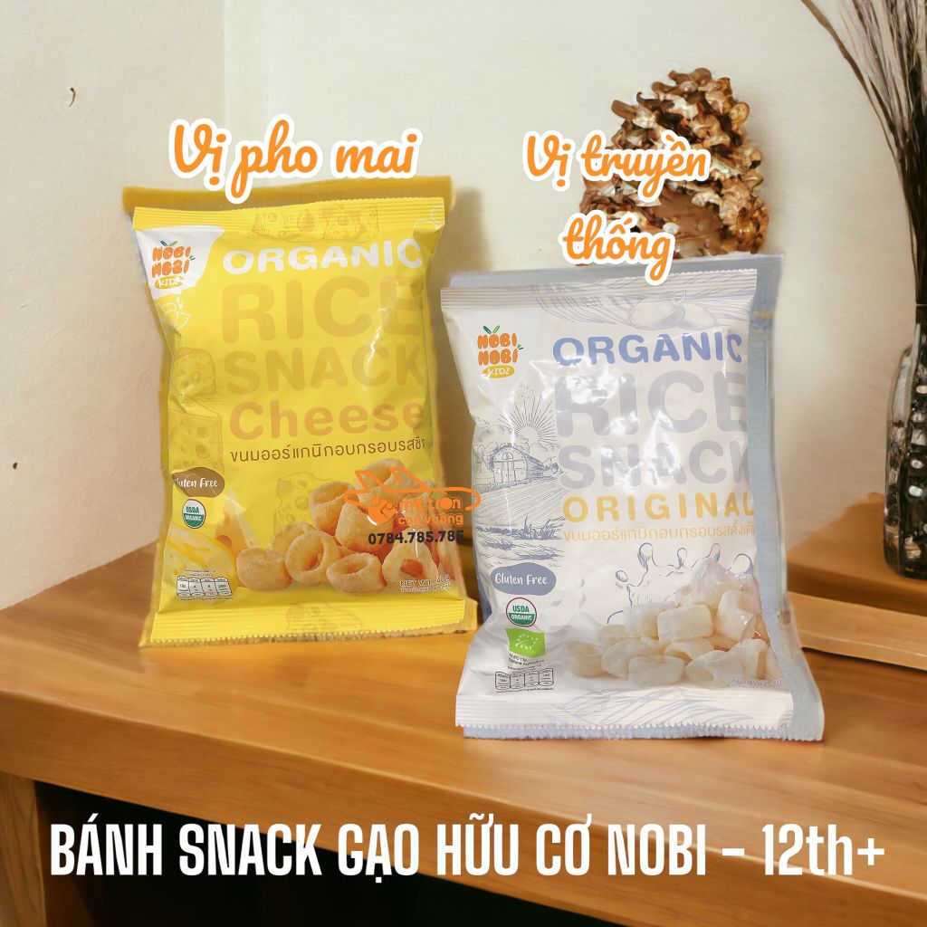 Bánh snack gạo hữu cơ Nobi vị pho mai 40g (18 thg+)