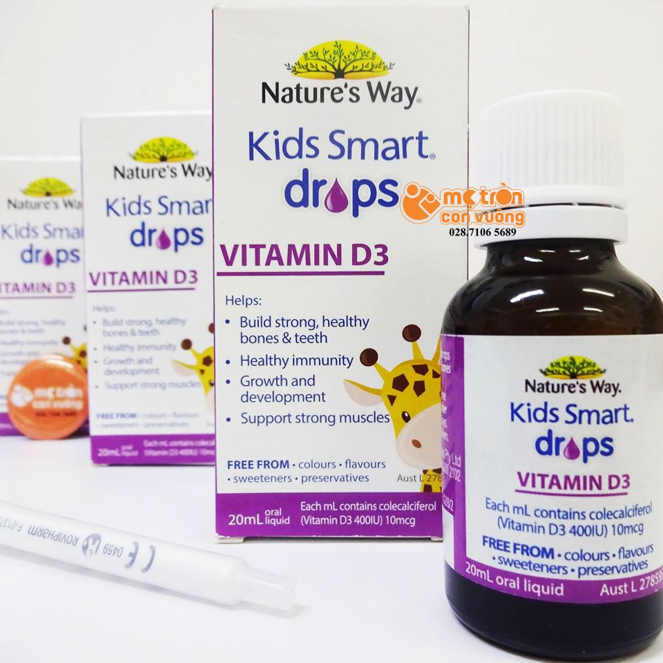 Vitamin D dạng giọt cho bé Kids Smart (7 tháng+)