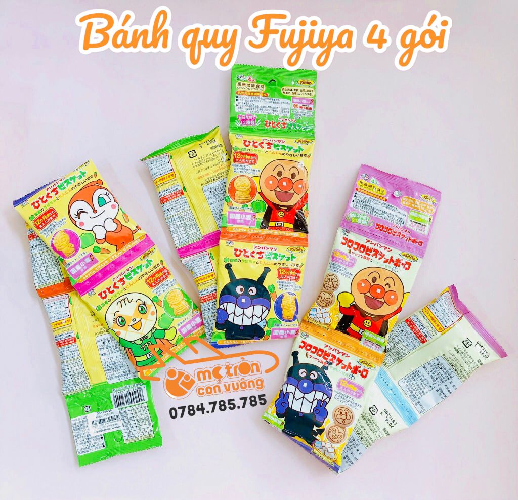 Bánh quy Fujiya hình Anpanman set 4 gói (1 tuổi+)