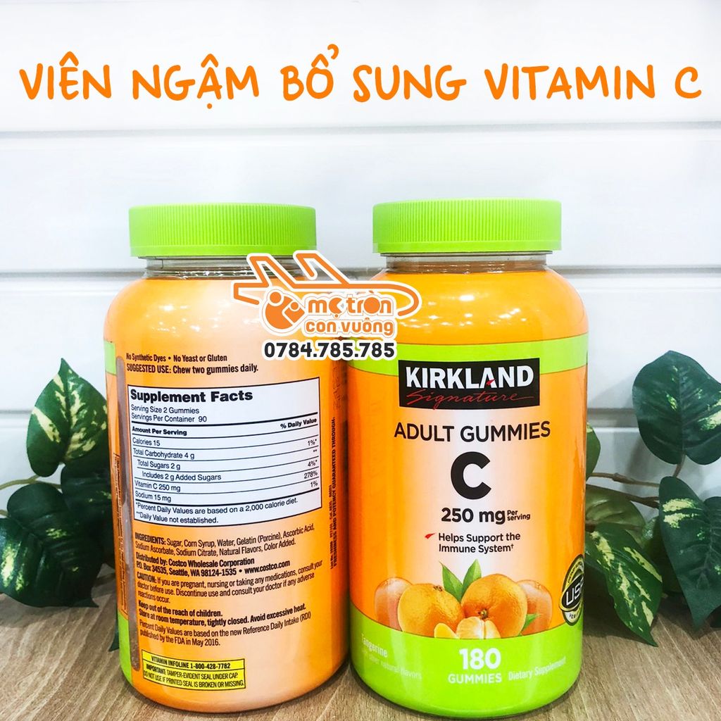 Kẹo dẻo bổ sung Vitamin C Kirkland 180 viên - 250mg