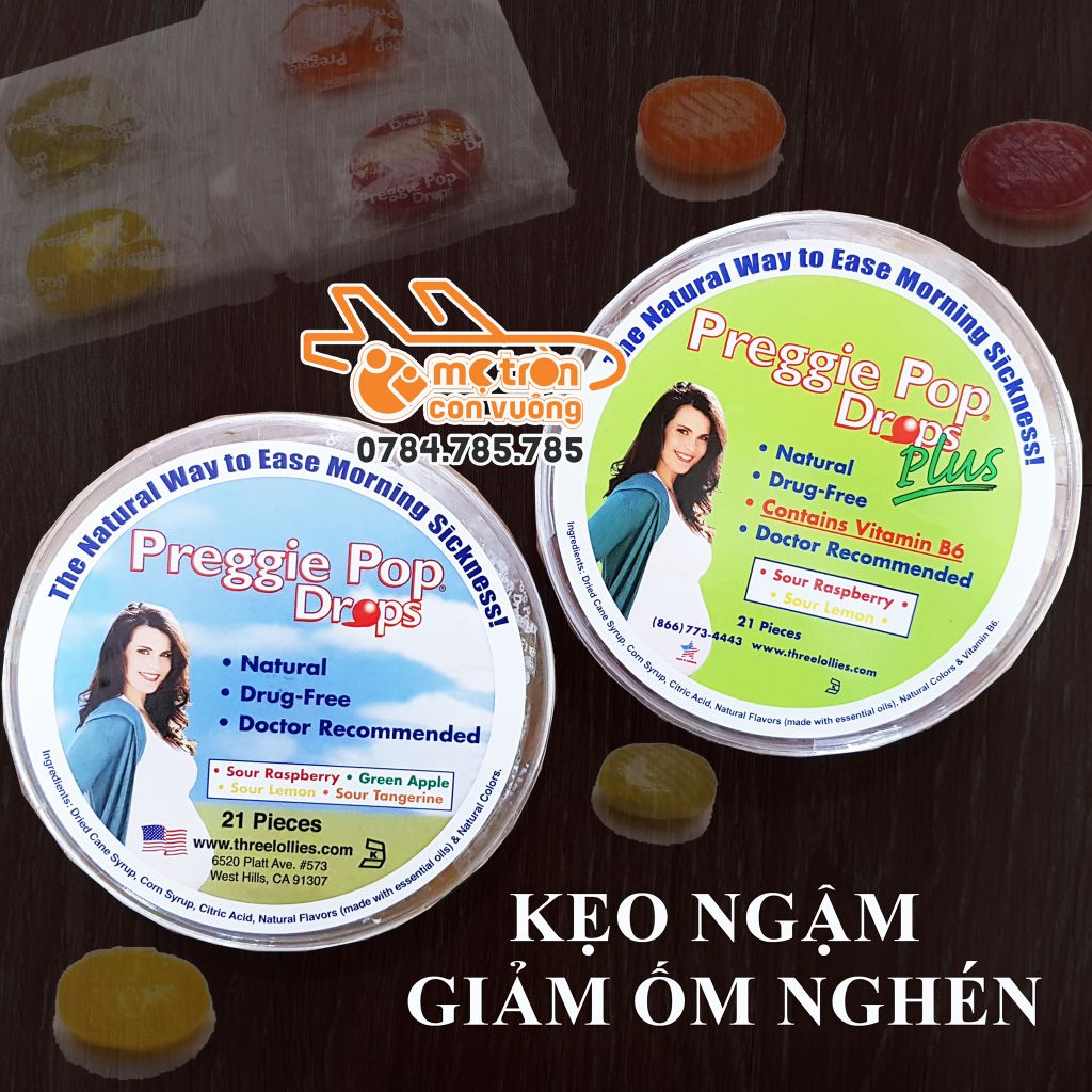 Kẹo ốm nghén Preggie Pop Plus 21c