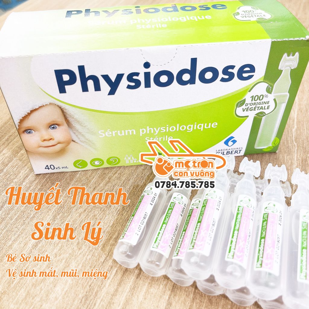 Nước muối sinh lý Physiodose xanh 40x5ml