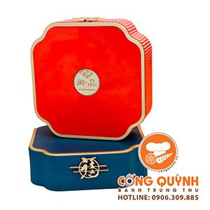 Bánh Trung Casahana 2023 4 bánh - Hộp mid autumn dynasty (orange)