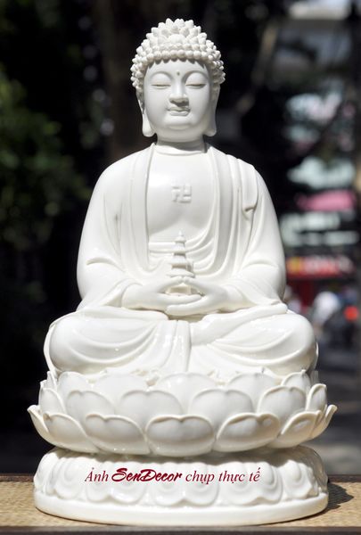 Tượng Phật Adida - Gốm Trắng