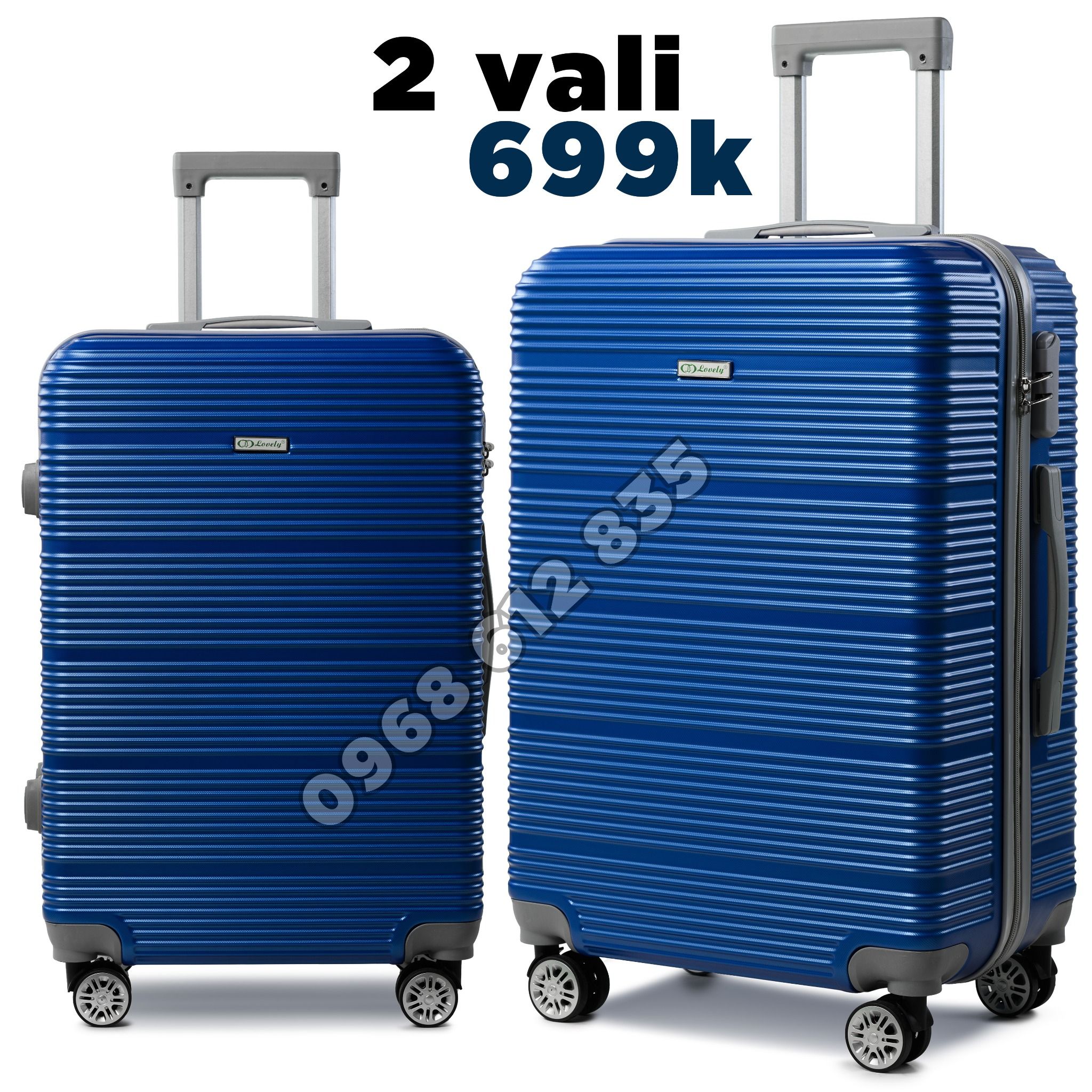 Combo 2 vali T69 Size 20+24 Xanh than