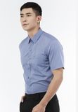  Áo sơ mi nam tay ngắn Merriman MOS153 Form Slim fit màu xanh jean 