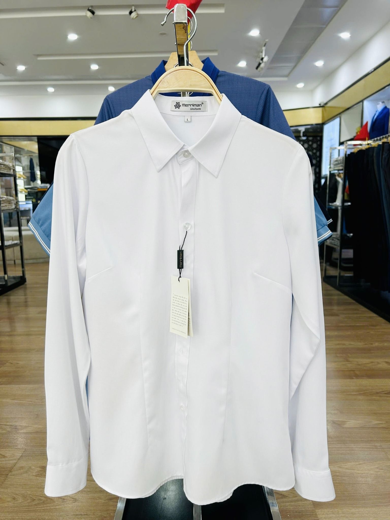 Áo sơ mi nữ trắng công sở Merriman mã THWSL022