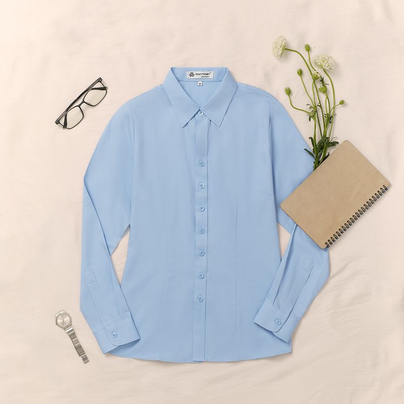 Áo sơ mi nữ công sở cao cấp Merriman mã THWSL024 màu BLUE