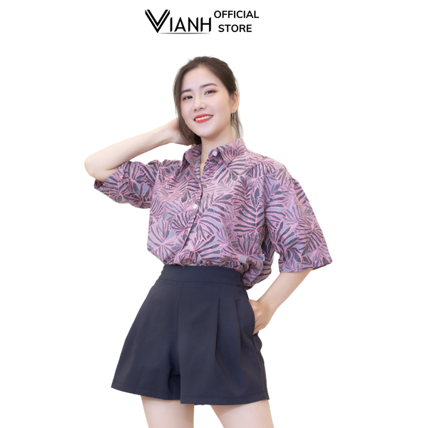 Áo Croptop mặc nhiều kiểu - Hoạ Tiết Hồng Đen