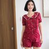 Đồ bộ đùi mặc nhà nữ đẹp cao cấp đi ngủ, dạo phố kiểu Hàn dễ thương cổ viền tay bo ViAnh Gumely Store V6341
