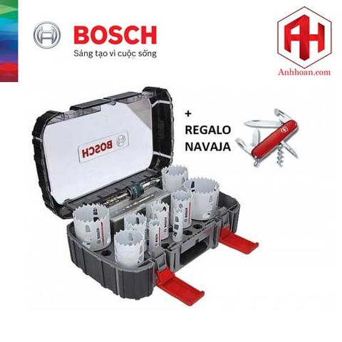 Bộ 14 lưỡi khoét lỗ kèm dao Thụy Sĩ Bosch 061599760L (HSS Bi-Metal 8% Co)