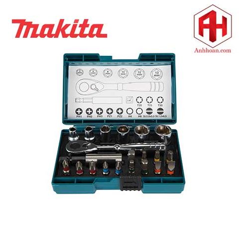 Bộ mũi vặn vít có cần siết 21 chi tiết Makita B-54081