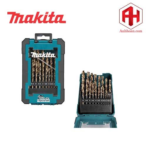 Bộ mũi khoan kim loại Inox Makita HSS-CO 19 cái D-67561